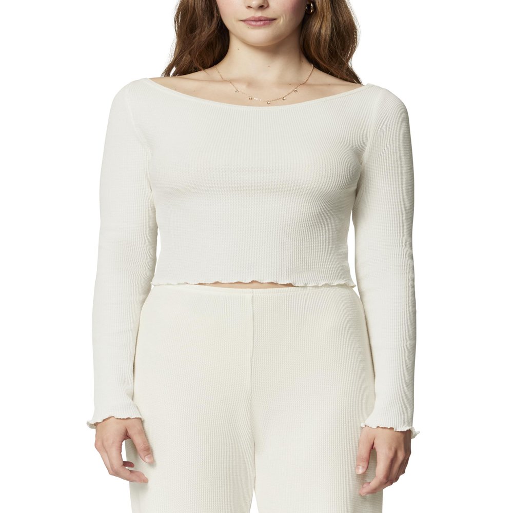 florence by mills Women's Micro Thermal Off-The-Shoulder Top, Jet Stream, Medium