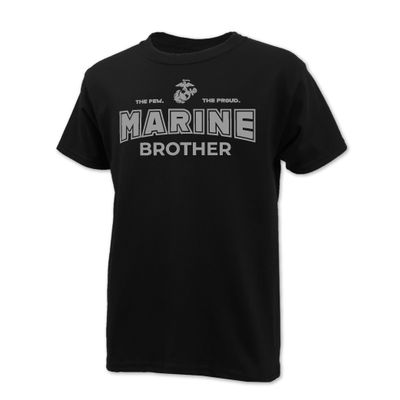 Armed Forces Gear Marines Brother Youth T-Shirt (Black, XS)