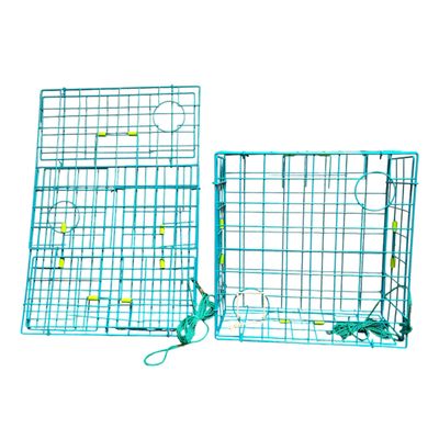 2 Pcs Crab Trap, 24" Fold-Up Pacific Crab Trap Deluxe |Legal in Pacific Northwest| Foldable for Easy Storage & Transport | 4 Entrance Doors & 2 Escape Rings with Free gauges and a Bait Bag as a Gift!