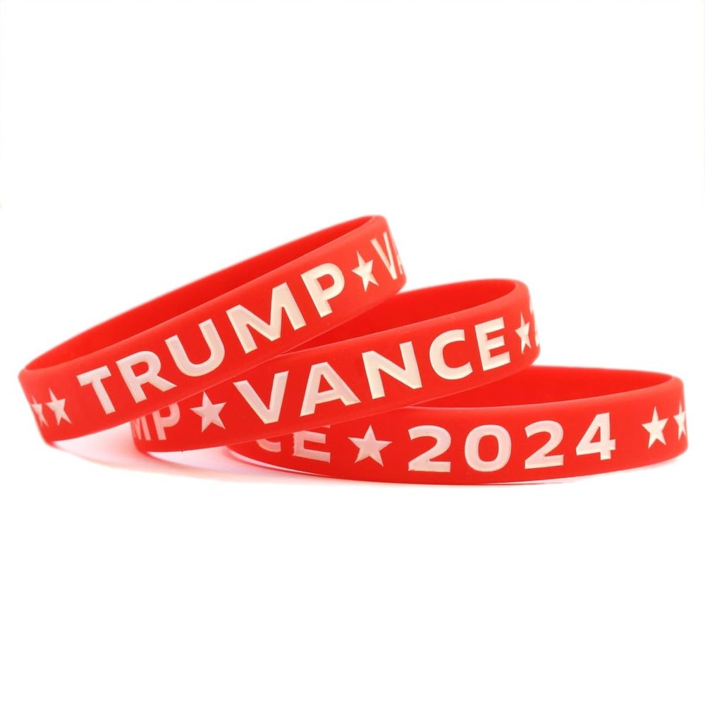 3 of Trump Vance 2024 Wristbands - Presidential Campaign Bracelets