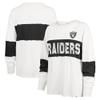 47 Women's Cream Las Vegas Raiders Clubhouse Pride Taylor Long Sleeve T-Shirt view 1