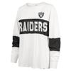 47 Women's Cream Las Vegas Raiders Clubhouse Pride Taylor Long Sleeve T-Shirt view 2