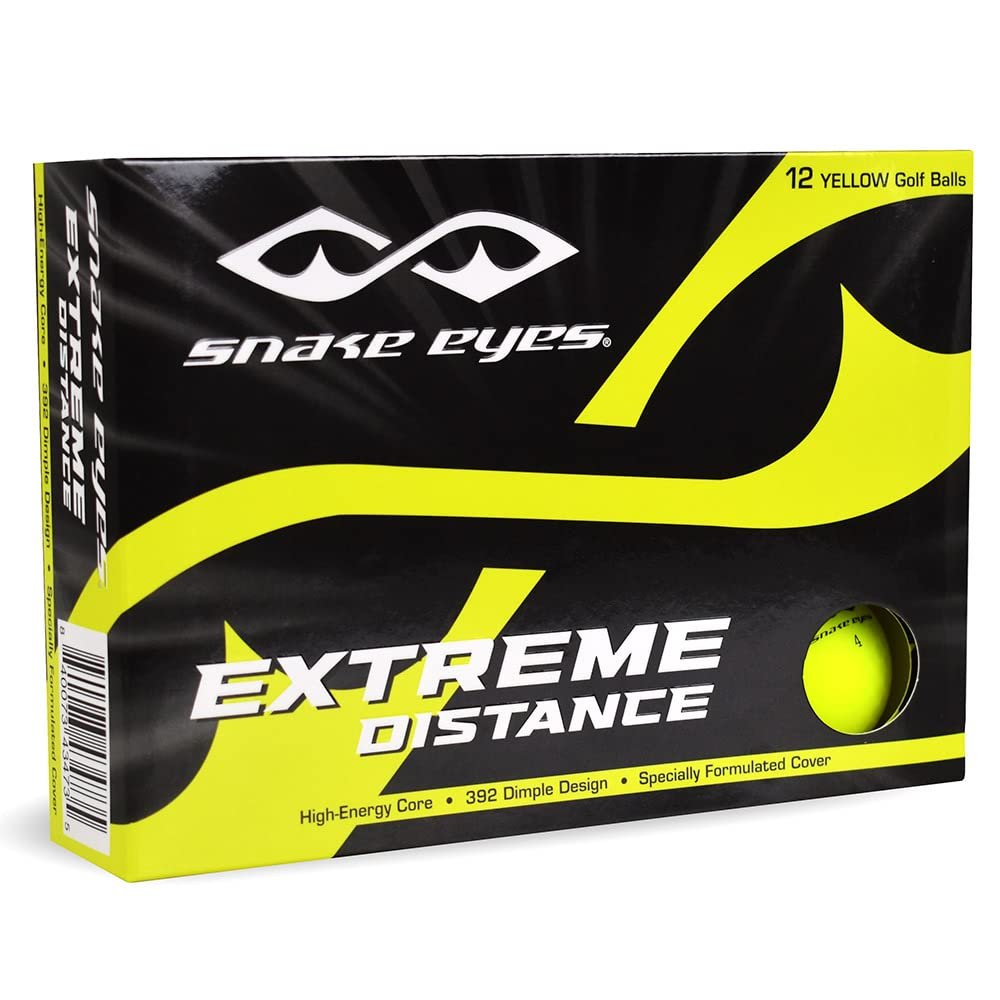 Snake Eyes Extreme Distance Golf Balls Yellow (3-Pack)