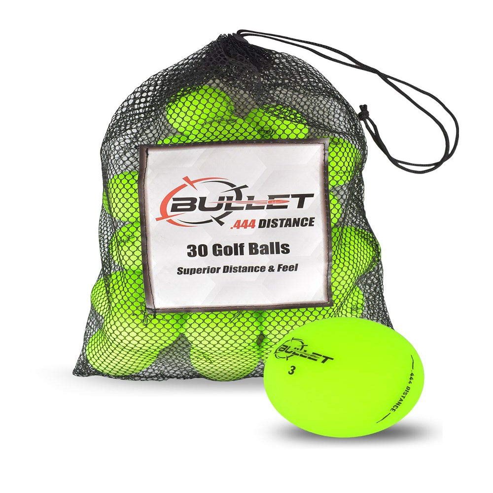 Bullet .444 Distance Matte Colored Golf Balls [30-Ball] Matte Green (3-Pack)