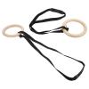 Alomejor Wooden Gymnastic Rings Birch Wood with Adjustable Buckle Straps Pull Up Exercise Rings for Home Gym Workout view 2
