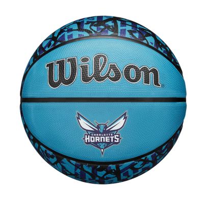 WILSON NBA Team Graffiti Basketball - Charlotte Hornets, Size 7-29.5"