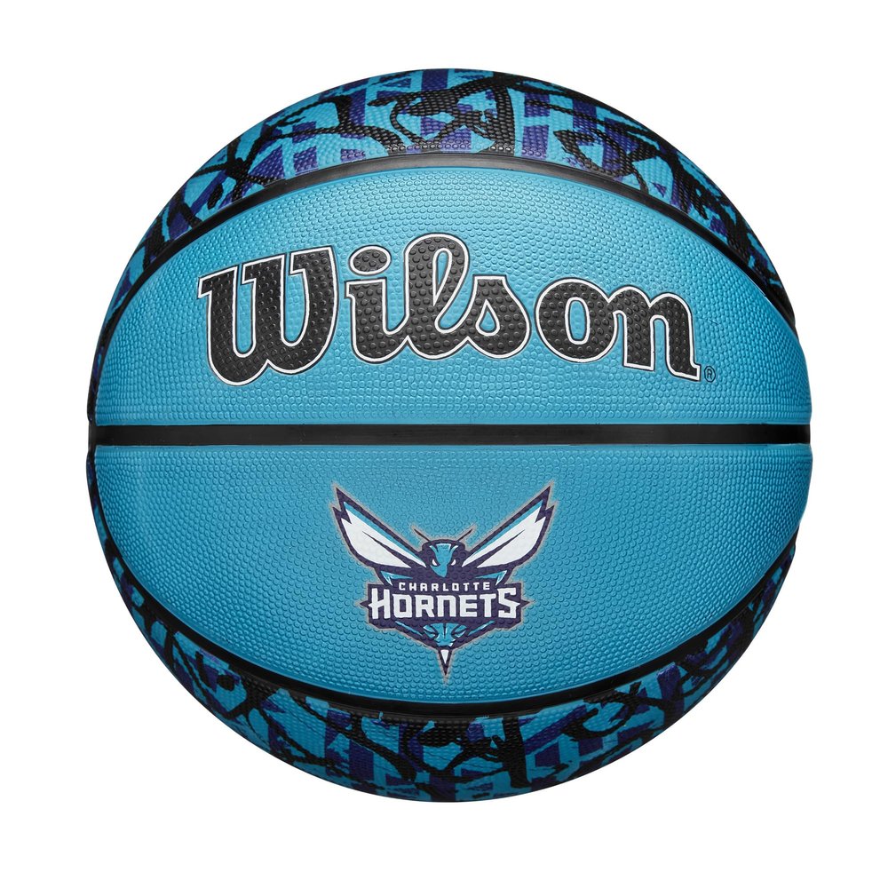 WILSON NBA Team Graffiti Basketball - Charlotte Hornets, Size 7-29.5"