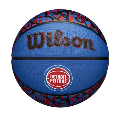 WILSON NBA Team Graffiti Basketball - Detroit Pistons, Size 7-29.5"