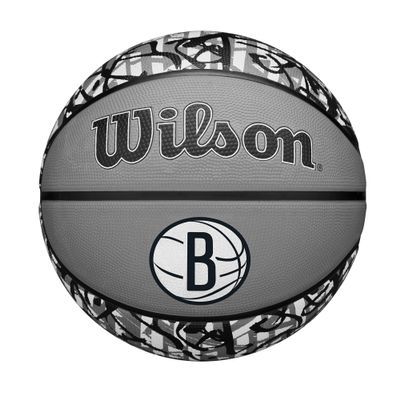 WILSON NBA Team Graffiti Basketball - Brooklyn Nets, Size 7-29.5"
