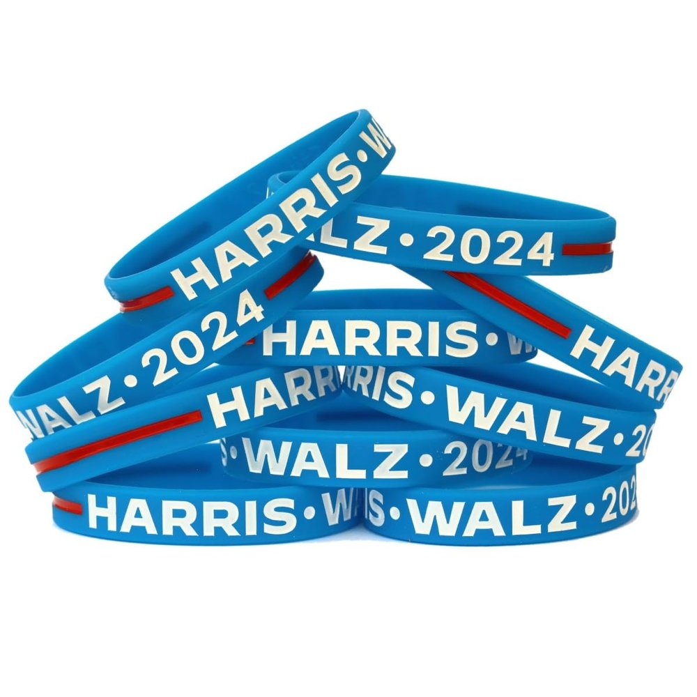 10 of Harris Walz 2024 Wristbands - Presidential Campaign Bracelets