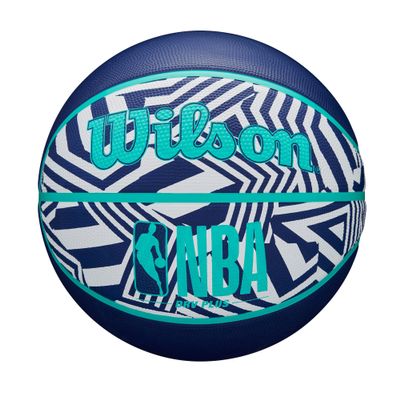 WILSON NBA DRV Plus Dazzle Camo Outdoor Basketball - Indigo/Teal, Size 7-29.5"