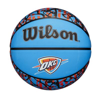 Wilson NBA Team Graffiti Basketball - Oklahoma City Thunder, Size 7-29.5"