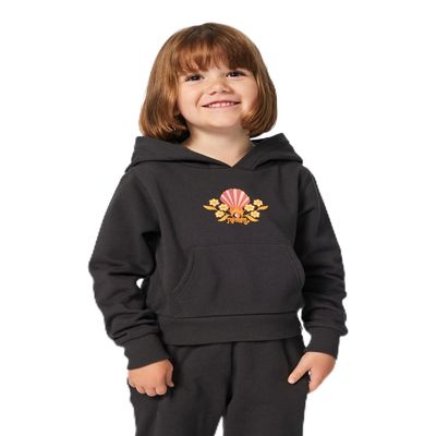Rip Curl Girls' Standard Fit Pullover Hooded Sweatshirt, Washed Black Rainbow