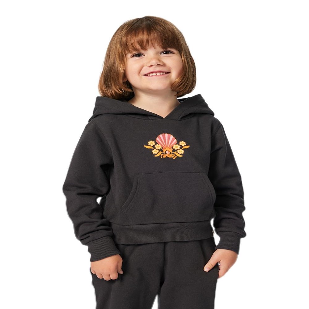Rip Curl Girls' Standard Fit Pullover Hooded Sweatshirt, Washed Black Rainbow