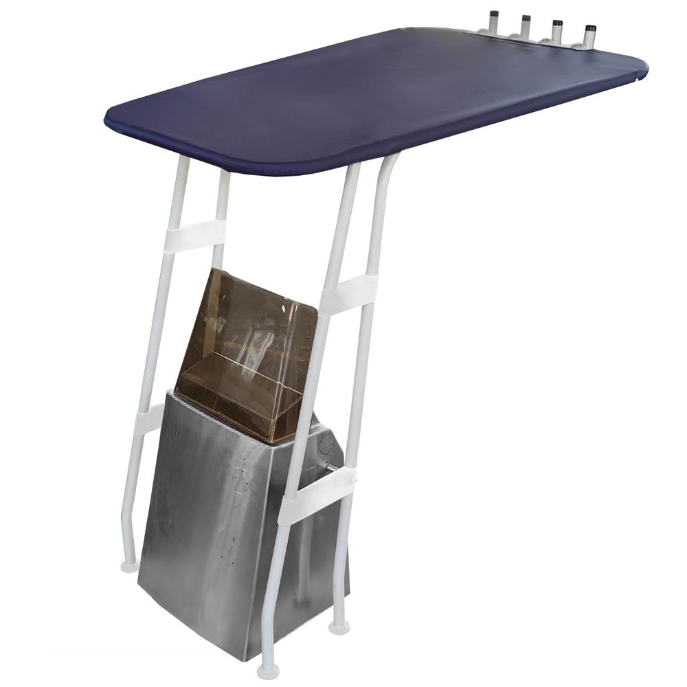 Oceansouth Heavy Duty T-Top - 1 3/4'' Aluminum Frame (White Powder Coated, Navy Blue)(63"/43")