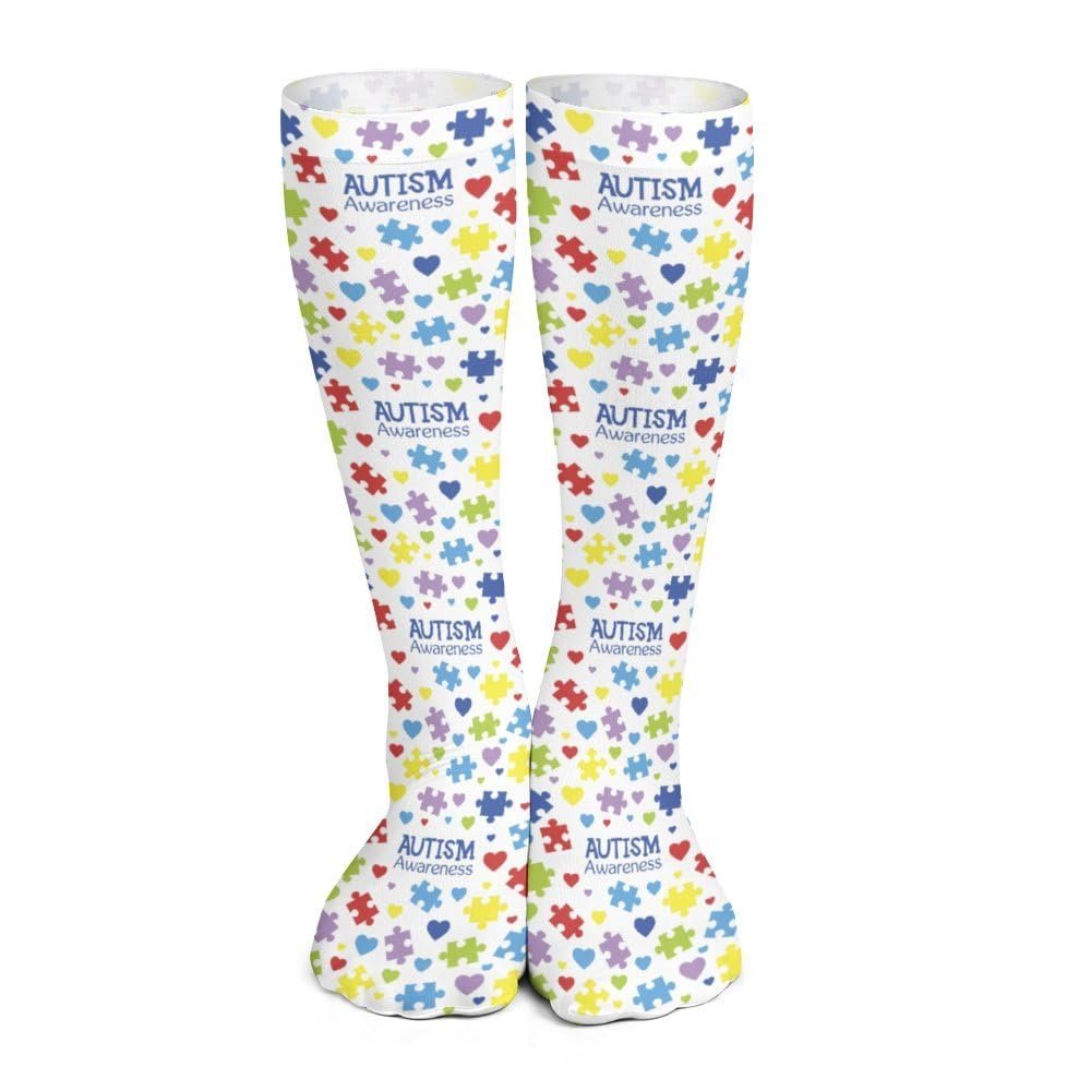 GoasNei Autism Awareness Socks Sport Socks for Women Men Breathable Long Socks for Running Athletic Travel