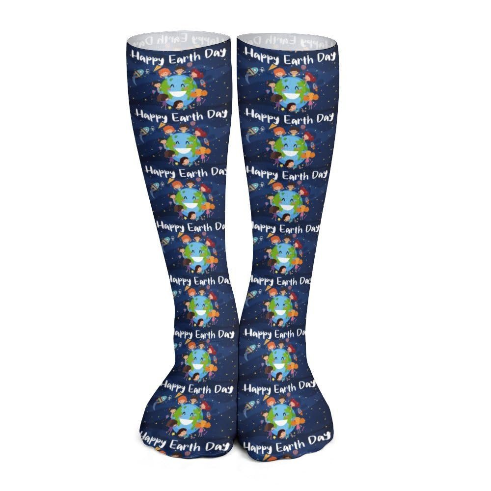 GoasNei Earth Day Socks Sport Socks for Women Men Breathable Long Socks for Running Athletic Travel