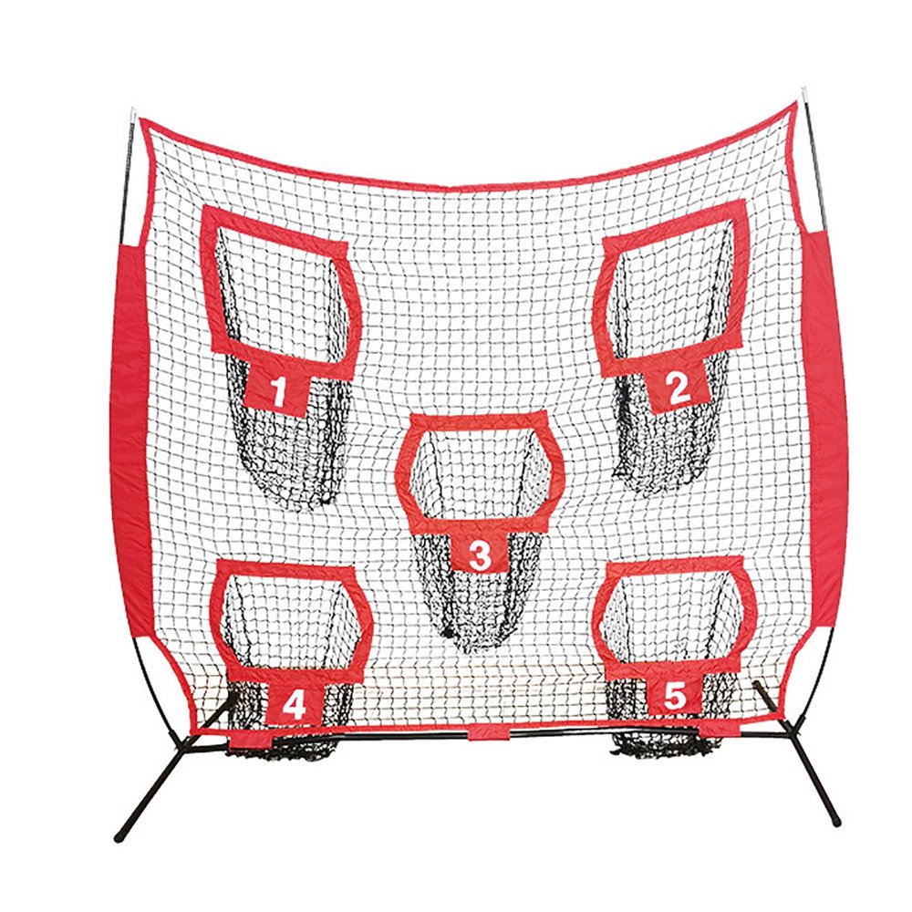 Football Nets for Throwing, 7 X 7ft Portable Throwing Target Net with 5 Target Pockets, Improves Accuracy and Power, Detachable Pipe and Easy to Assemble, for Improving Football Accuracy Throwing