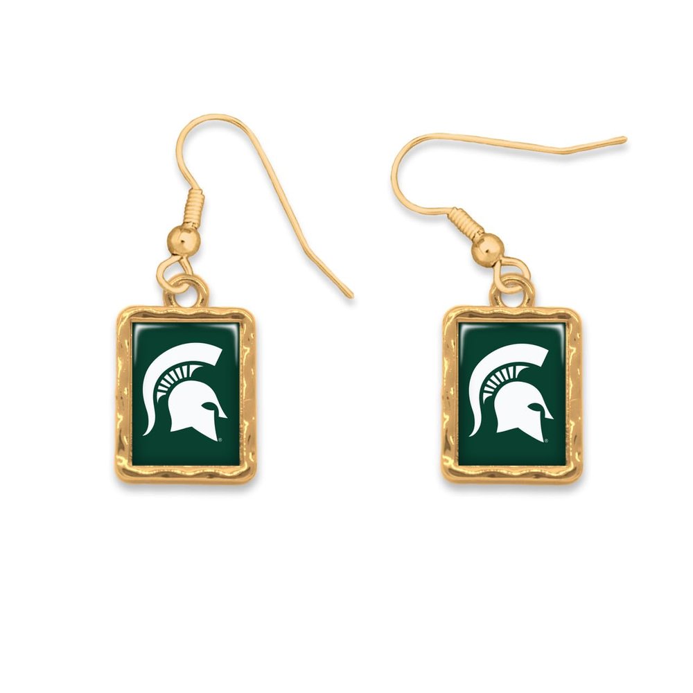 Michigan State Spartans Vivian Gold Earrings Licensed Gift MSU