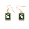 Michigan State Spartans Vivian Gold Earrings Licensed Gift MSU view 1