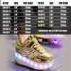 Roller Skate Shoes for Kids Boys Girls LED Roller Sneakers Light Up Fashion Flashing Wheels Shoes Rechargeable Gold view 2