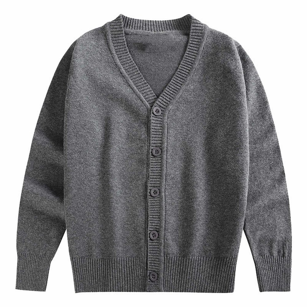 AIMAOMI Cotton Chunky Ribbed Knitted Cardigan for Boys & Girl Baby Girls' and Toddler Bow Pocket Cardigan Navy (GY2, 3-4 Years)
