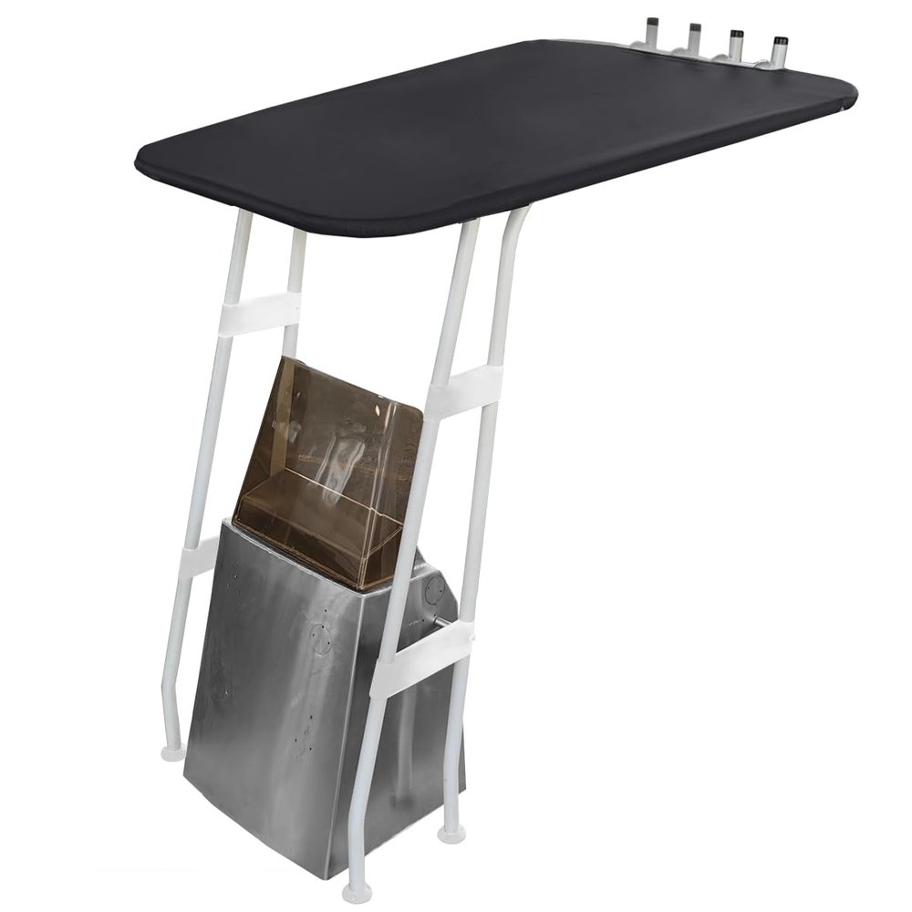Oceansouth Heavy Duty T-Top - 1 3/4'' Aluminum Frame (White Powder Coated, Black)(63"/43")