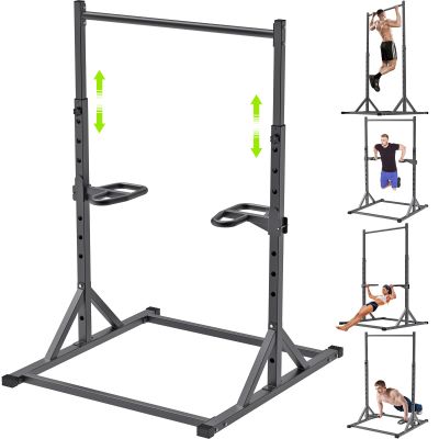 SELEWARE Adjustable Pull Up Station, Dip Station with Multi Grip Handles