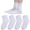 YKYUASD 4 Pack Little Kids Socks Boys Girls Soft Cotton Athletic Seamless Toe Socks (US, Alpha, Medium, Regular, White) view 1