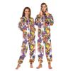ALAZA Halloween Sugar Skull Mushroom Adult Onesie Pajamas Jumpsuit Unisex One-Piece Pajamas for Women Men S Multi view 1