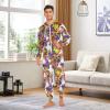ALAZA Halloween Sugar Skull Mushroom Adult Onesie Pajamas Jumpsuit Unisex One-Piece Pajamas for Women Men S Multi view 4