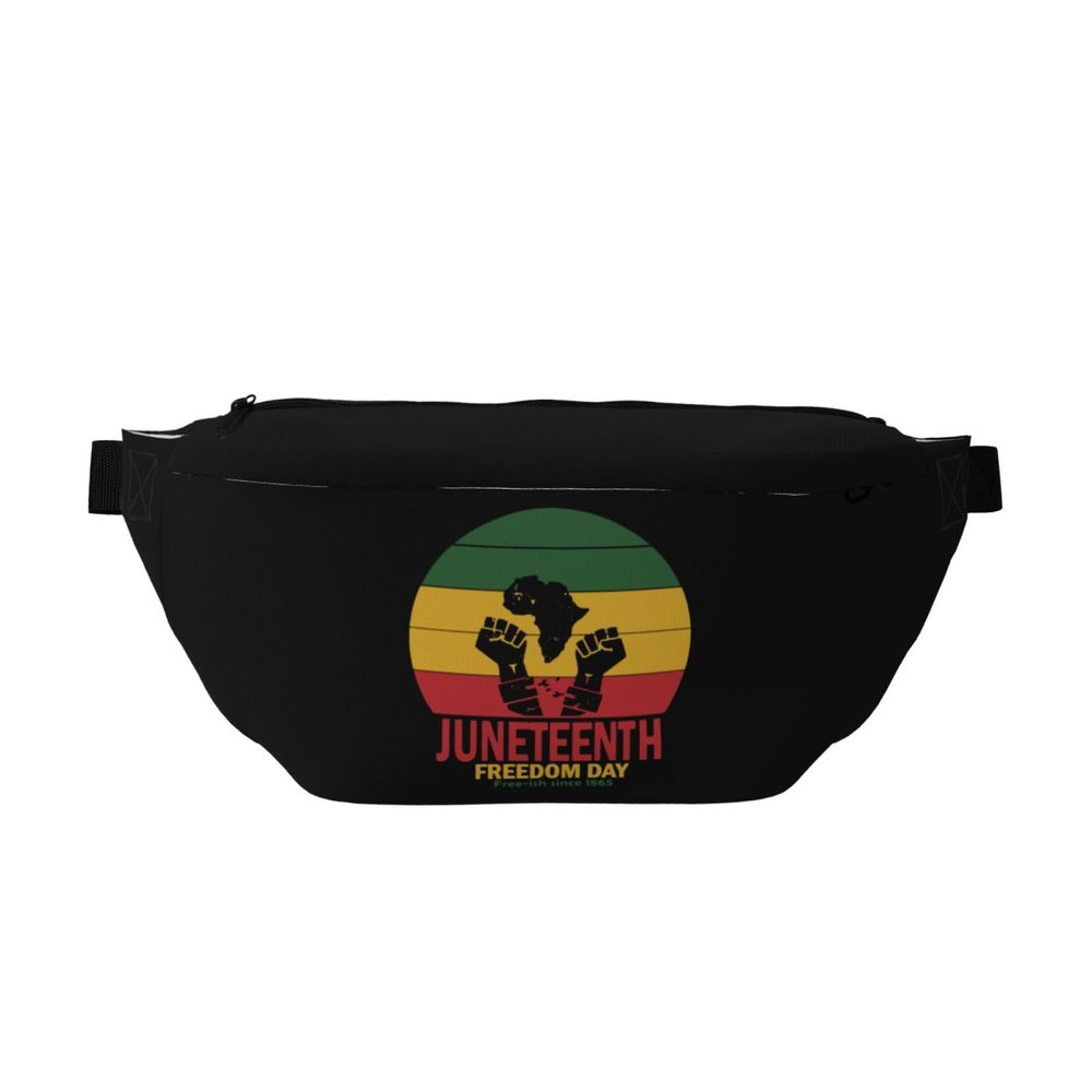 Juneteenth Day Freedom 1865 Waist Pack Crossbody Fanny Pack Large Waist Bag Men Women Belt Bag For Running Walking Traveling