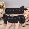 GORGECRAFT 2Pcs Knight Leg Guards Gaiters Steampunk Medieval Boot Covers Imitation Leather Pirate Boot Tops with Buckle Straps Leg Wraps Shoes Accessories for Halloween Cosplay Viking Costume Black view 3