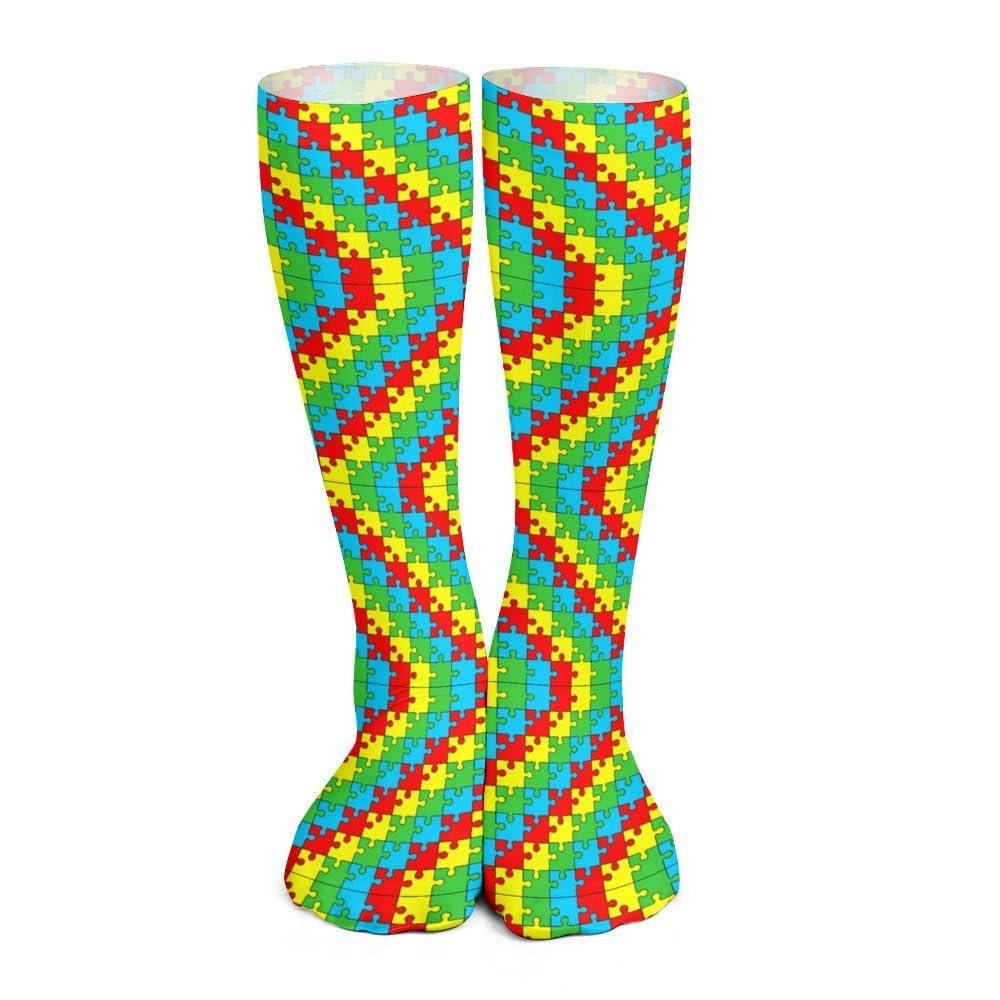 GoasNei Autism Awareness Socks Sport Socks for Women Men Breathable Long Socks for Running Athletic Travel