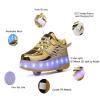Roller Skate Shoes for Kids Boys Girls LED Roller Sneakers Light Up Fashion Flashing Wheels Shoes Rechargeable Gold view 4