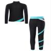 ACSUSS Kids Girls 2Pcs Figure Skating Training Suit Ice Skating Jacket with Practice Leggings Ice Skating Pants Set Blue Green 14 Years view 2