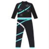 ACSUSS Kids Girls 2Pcs Figure Skating Training Suit Ice Skating Jacket with Practice Leggings Ice Skating Pants Set Blue Green 14 Years view 3