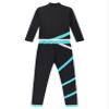 ACSUSS Kids Girls 2Pcs Figure Skating Training Suit Ice Skating Jacket with Practice Leggings Ice Skating Pants Set Blue Green 14 Years view 4