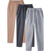Mens 3 Pack Sweatpants Loose Fleece Casual Trousers Elastic Waist Drawstring Jogger Pants Baggy Running Sports Pants view 2