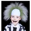FantaLook Short Green and Grey White Cosplay Wig for Adult Halloween Party Costume view 1