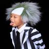 FantaLook Short Green and Grey White Cosplay Wig for Adult Halloween Party Costume view 2