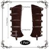 GORGECRAFT 2Pcs Knight Leg Guards Gaiters Steampunk Medieval Boot Covers Renaissance Pirate Cosplay Imitation Leather Leg Warmer Wraps Shoes Accessories for Halloween Costume Viking Coconut Brown view 2
