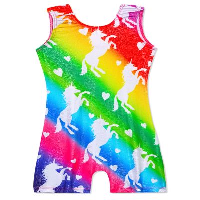 Domusgo Girls Leotards for Gymnastics Unicorn Unitard Tumble Activewear