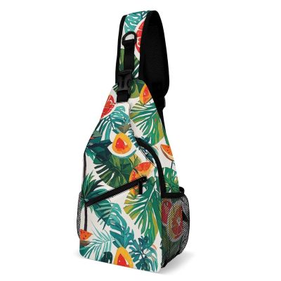 Chest Bag Watercolor Tropical Island Style Sling Bag for Men Crossbody Bag Fanny Packs for Women Sling Backpack for Travel