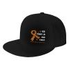Joisbs His Fight is Our Fight Kidney Cancer Awareness Classic Unisex Sun Hat with Flat Brim - Adjustable and Stylish for Outdoor Adventures! Black view 1