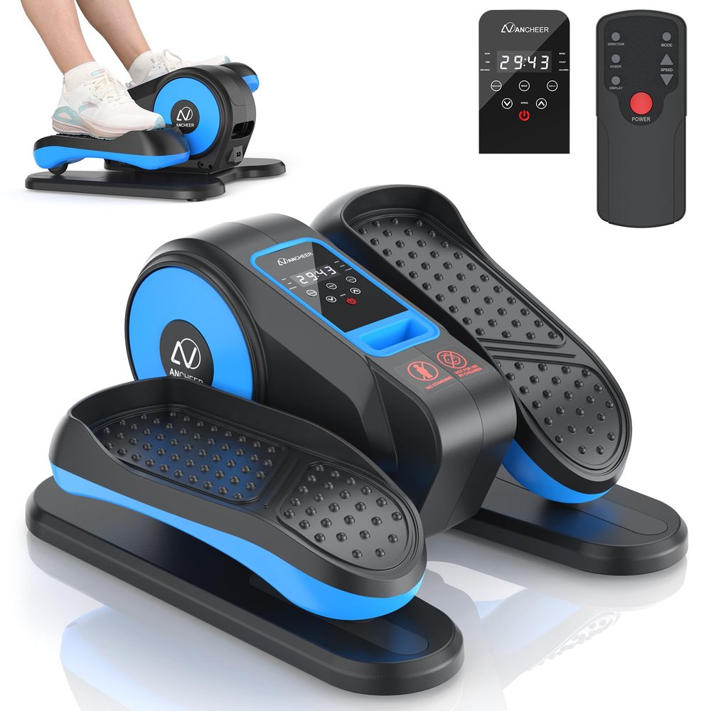 ANCHEER Under Desk Elliptical, Electric Leg Exerciser While Sitting for Seniors, Fully Assembled Motorized Ellipse Leg Exerciser Seated Elliptical Machine with 12 Adjustable Speeds