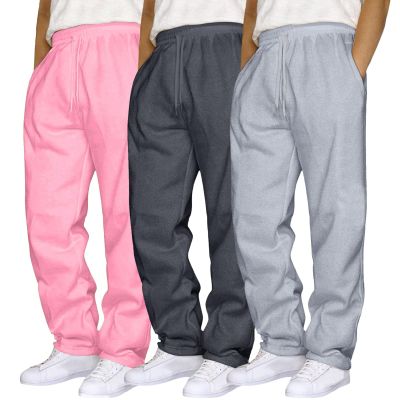 Mens 3 Pack Sweatpants Loose Fleece Casual Trousers Elastic Waist Drawstring Jogger Pants Baggy Running Sports Pants