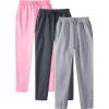 Mens 3 Pack Sweatpants Loose Fleece Casual Trousers Elastic Waist Drawstring Jogger Pants Baggy Running Sports Pants view 2