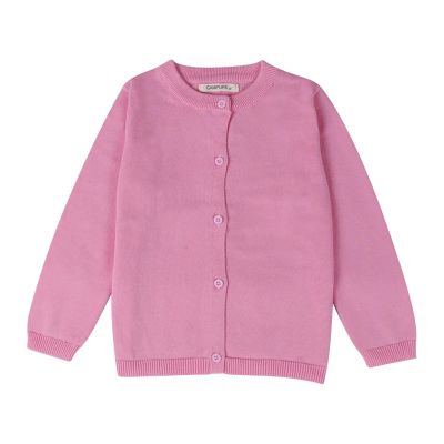 AIMAOMI Baby Girls' and Toddler Bow Pocket Cardigan Girls' Embroidered Long Sleeve Shru Cardigan Girls Navy (A, 3-4 Years)