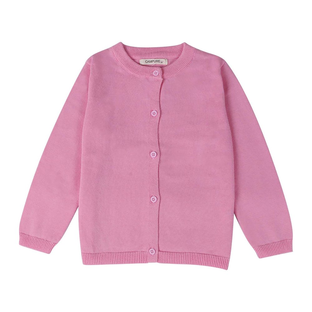 AIMAOMI Baby Girls' and Toddler Bow Pocket Cardigan Girls' Embroidered Long Sleeve Shru Cardigan Girls Navy (A, 3-4 Years)